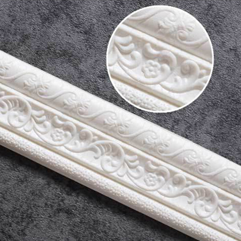 2022 3D Foam Embossed Corner Line Self-adhesive Wallpaper Border Wall Waist Line Waterproof Decor Sticker Wall Edge Strip