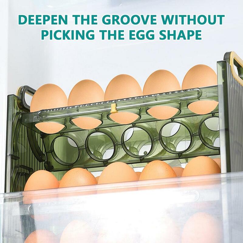 3 الطبقة البيض حامل المطبخ الوجه نوع البيض تخزين الرف ل الثلاجة المنظم صندوق شفاف الثلاجة البيض صينية الحاويات