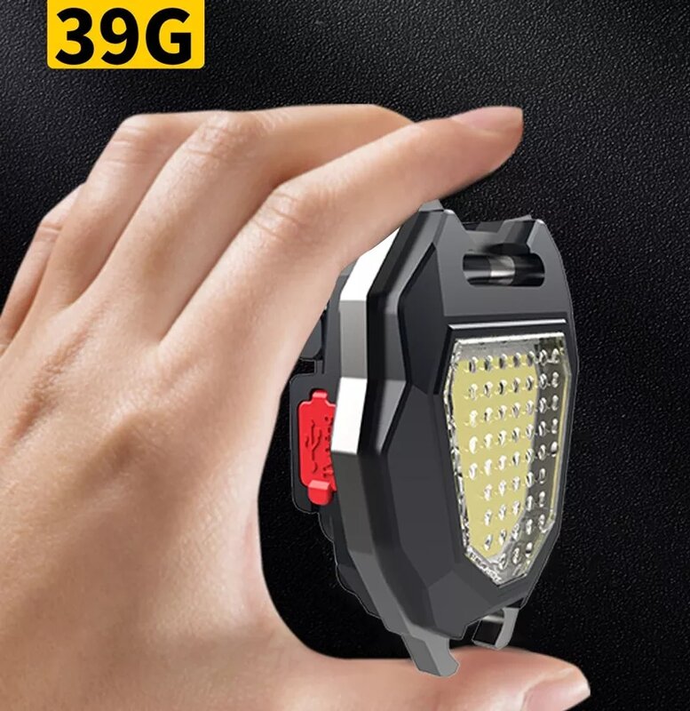 مصباح عمل LED صغير محمول كشاف جيب USB قابلة للشحن مفتاح ضوء فانوس التخييم خارج التنزه COB فانوس