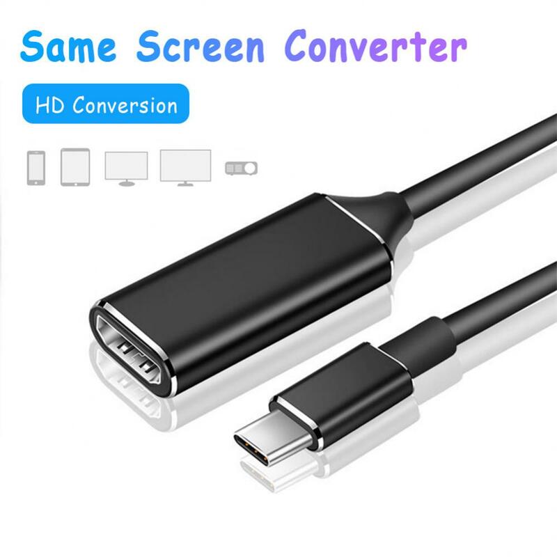 جديد USB C إلى HDMI-متوافق كابل نوع-C إلى HD-MI HD TV محول USB 3.1 4K محول لأجهزة الكمبيوتر المحمول ماك بوك هواوي ماتي 30 2023