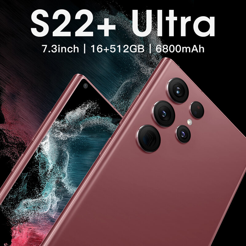 الإصدار العالمي الأصلي S22 الترا الهاتف الذكي أندرويد 7.3 بوصة 6800mAh 16GB + 512GB الهواتف المحمولة كاميرا مقفلة 4G 5G الهواتف المحمولة