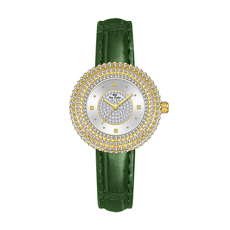 Uالتايلاندية-ساعة كوارتز نسائية مع حزام من الجلد ، مجوهرات الماس الكامل ، سوار مقاوم للماء ، العلامة التجارية الفاخرة ، والأزياء الإناث ، H158 #5