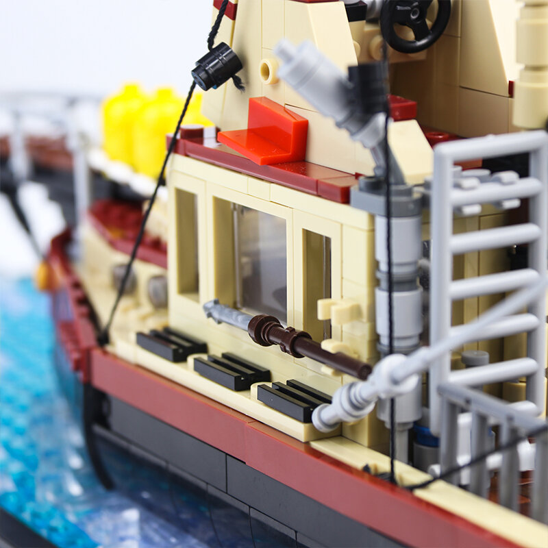 BZB MOC سلسلة فكي سفينة الأوركا لبنات البناء نموذج قارب الصيد لتقوم بها بنفسك تجميع الطوب لعب الأطفال الكبار عيد ميلاد أفضل الهدايا