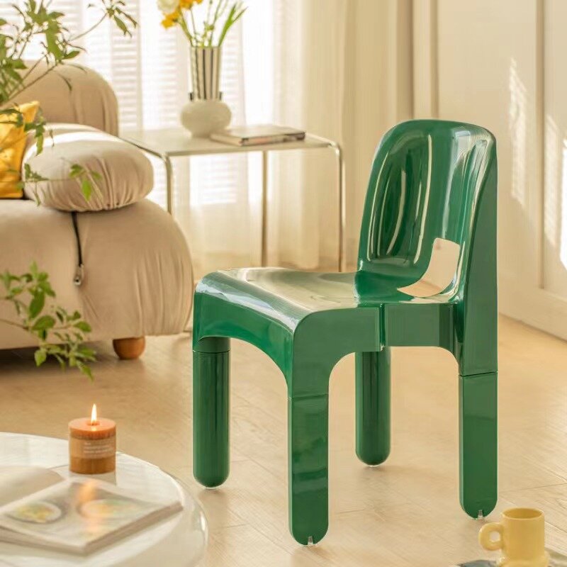 Middle Design Dining Chair Subnet Red Ins Style Simple Backrest Home Creative Plastic Stool Vintage Chairs Sillas Furniture #1