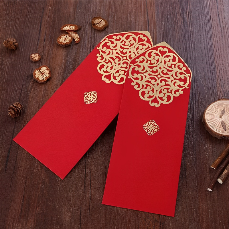 10 قطعة المغلفات الحمراء الصينية طباعة ذهبية جيب أحمر الربيع مهرجان الزفاف عيد ميلاد هدية حمراء مغلف سعيد السنة الجديدة لعام 2023 #2