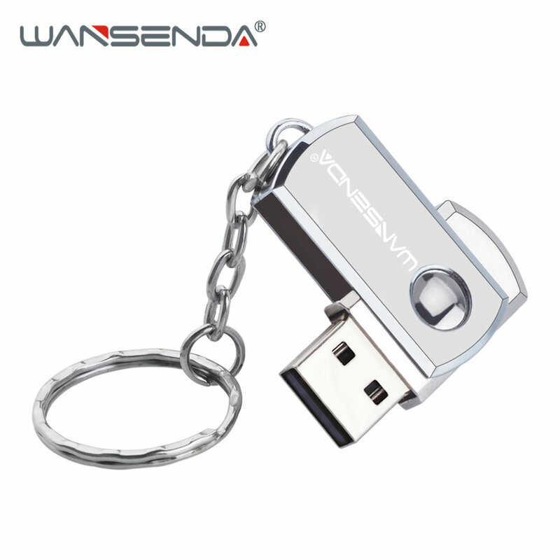 WANSENDA USB 2.0 فلاش حملة دوران القلم محرك 8GB 16GB 32GB 64GB ذاكرة عصا 128GB بندريف الإبهام مع حلقة رئيسية