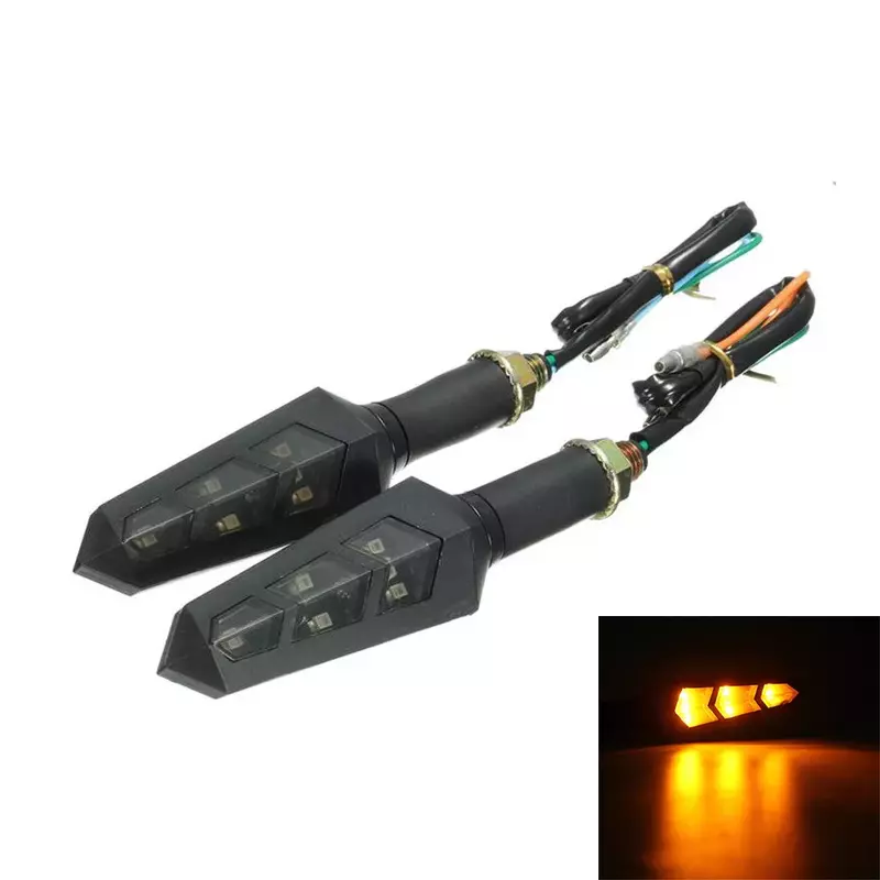 1PCS 6 LED Universal Water Flicker Flowing LED Motorcycle Turn Signal Indicators Blinkers Flexible Amber Light Lamp 12V