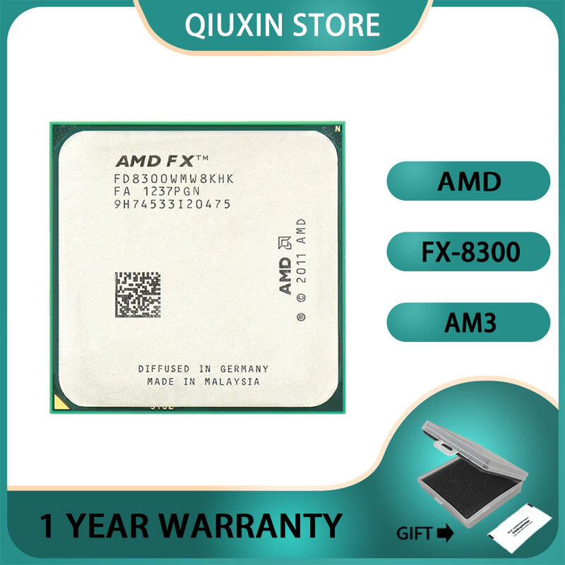 AMD FX-8300 FX 8300 FX8300 95W Bulk Package CPU 3.3 GHz Eight-Core 8M Processor Socket AM3+  FX-8300