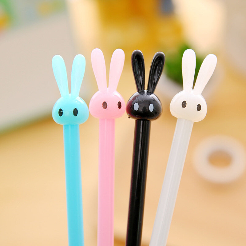 Cartoon cute long-eared rabbit cartoon creative gel pen water pen signature pen black pen student stationery wholesale