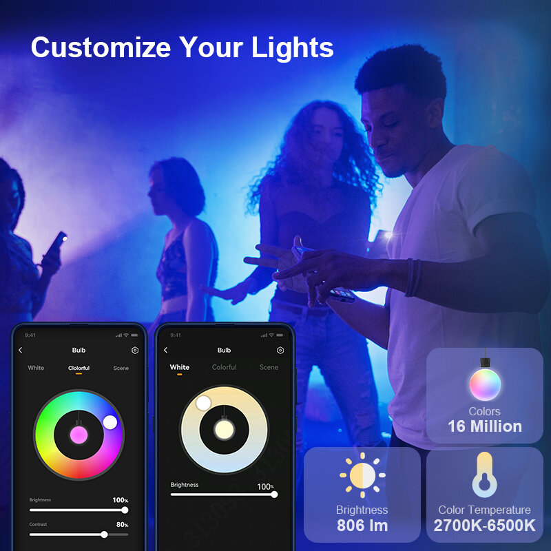 IMOU B5 الذكية LED لمبة E27 220 فولت ضوء RGB الدافئة/كول الأبيض مصباح العمل مع أليكسا جوجل الرئيسية مساعد التحكم الصوتي وظيفة الوقت