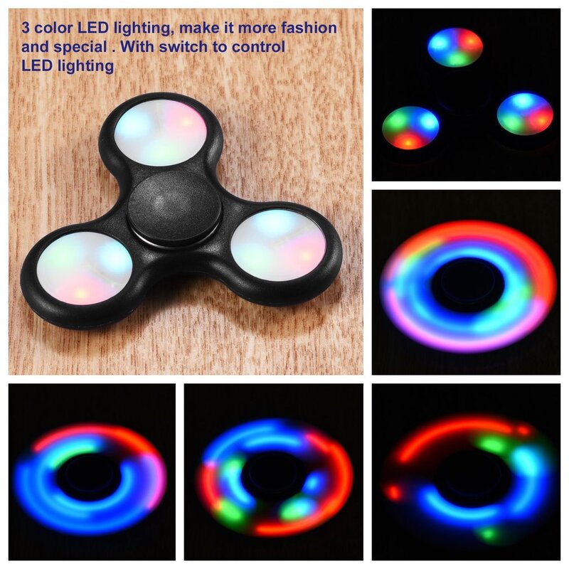 3 ألوان مع التبديل انفصال LED الإضاءة إصبع دوار يدوي لعبة الإصبع للتوحد أدهد الكبار الاطفال التعليم