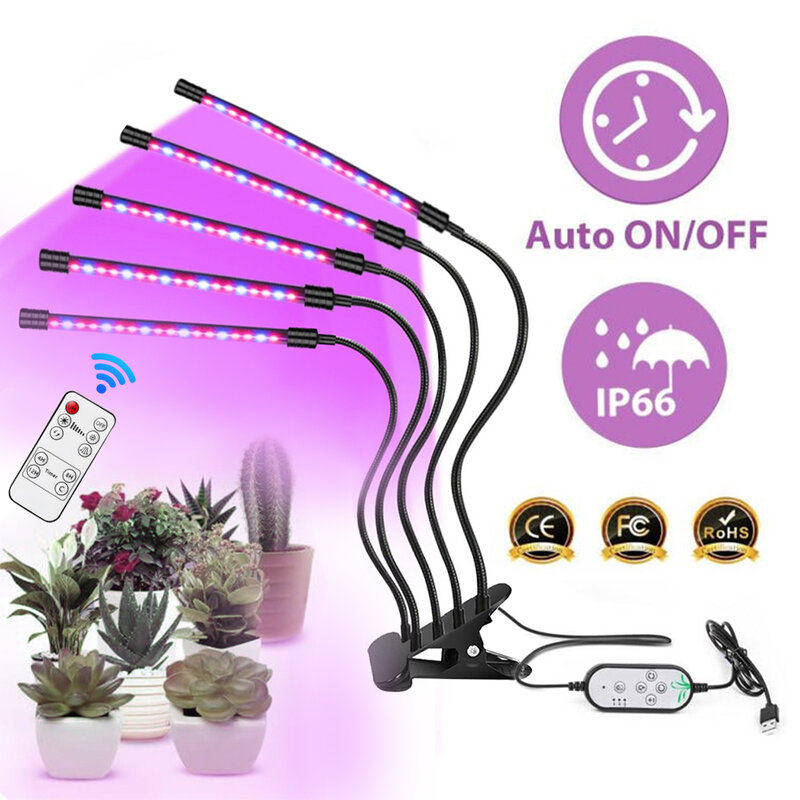 LED تنمو ضوء الطيف الكامل Phytolamp مع جهاز التحكم عن بعد USB مصباح البستنة النباتية لزراعة النباتات في الأماكن المغلقة المزهرة