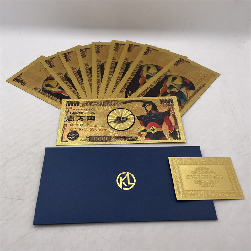 10pcs/lot UFO cards Robot Grendizer Gold plastic card Classical Anime Alcor Phenici Hikaru Great Vega banknote memory Collection