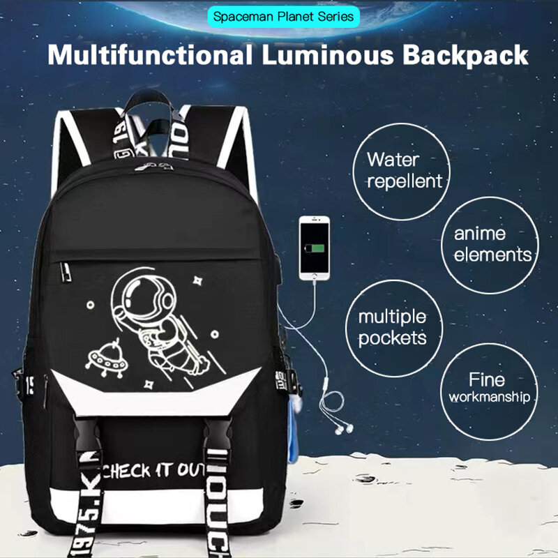 رائد الفضاء تأثيري على ظهره سعة كبيرة صغار الثانوية بنين الحقائب المدرسية الطلاب حقيبة مقاوم للماء حقيبة للسفر على ظهره الاطفال