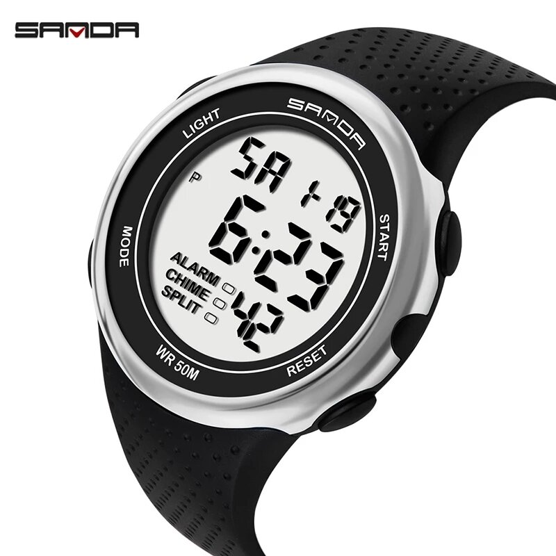 موضة Sanda 375 ساعات رجالية Led ساعة رقمية فاخرة ساعة إلكترونية الغوص السباحة الرياضة ساعات المعصم Relogio Masculino