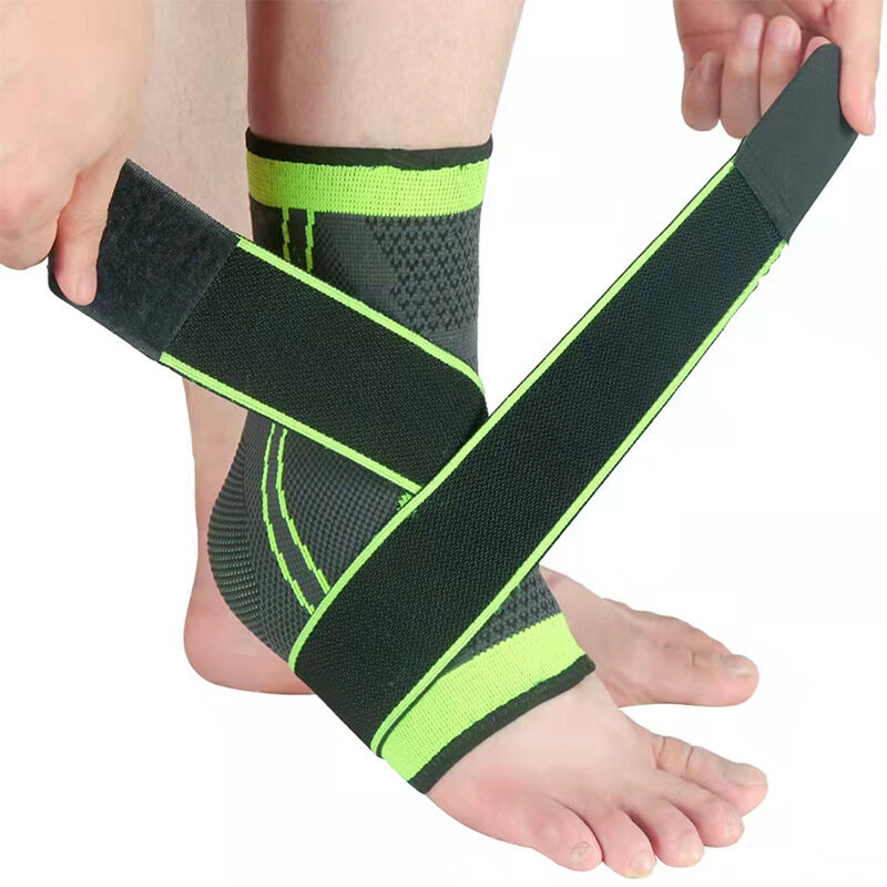 1 Pack Sports Ankle Brace Compression Band Sleeve Support 3D Woven Elastic Bandage Foot Protective Gear Gym Fitness