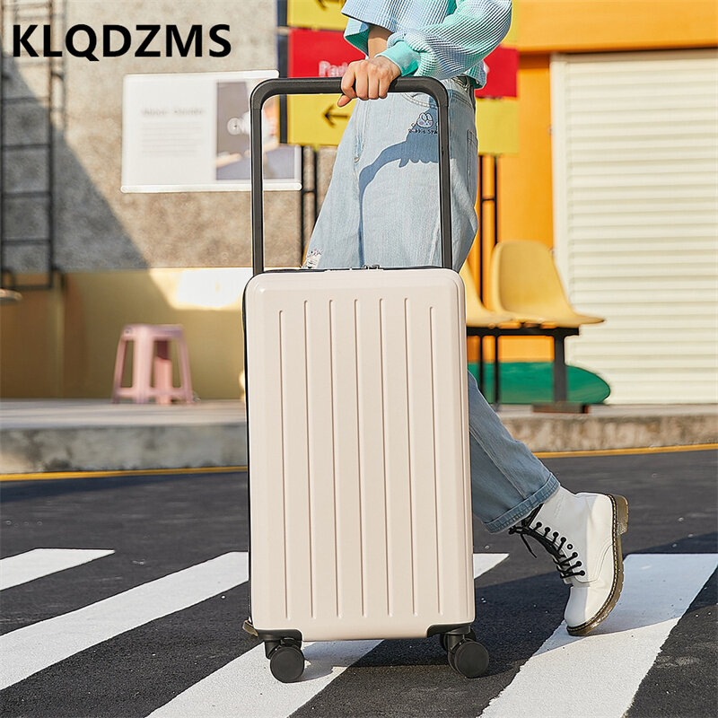KLQDZMS أسلوب بسيط 20 "24 بوصة الأمتعة للجنسين صندوق سفر عالية الجودة حقيبة تروللي بعجلات حقائب العجلات