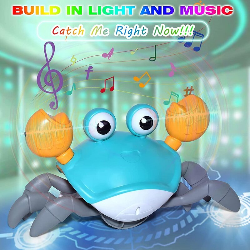 ألعاب موسيقية وقت البطن لعبة سرطان البحر الطفل سرطان البحر Fujao قابلة للشحن التعريفي الهروب الكهربائية هدايا عيد ميلاد الحيوانات الأليفة