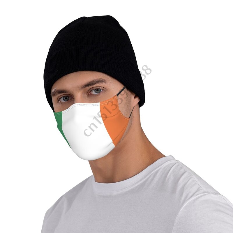 Ireland Country Flag Face Mask With 2PCS Filter Adult Men Women Anti Dust Protection Cover Respirator Reusable Mouth Muffle