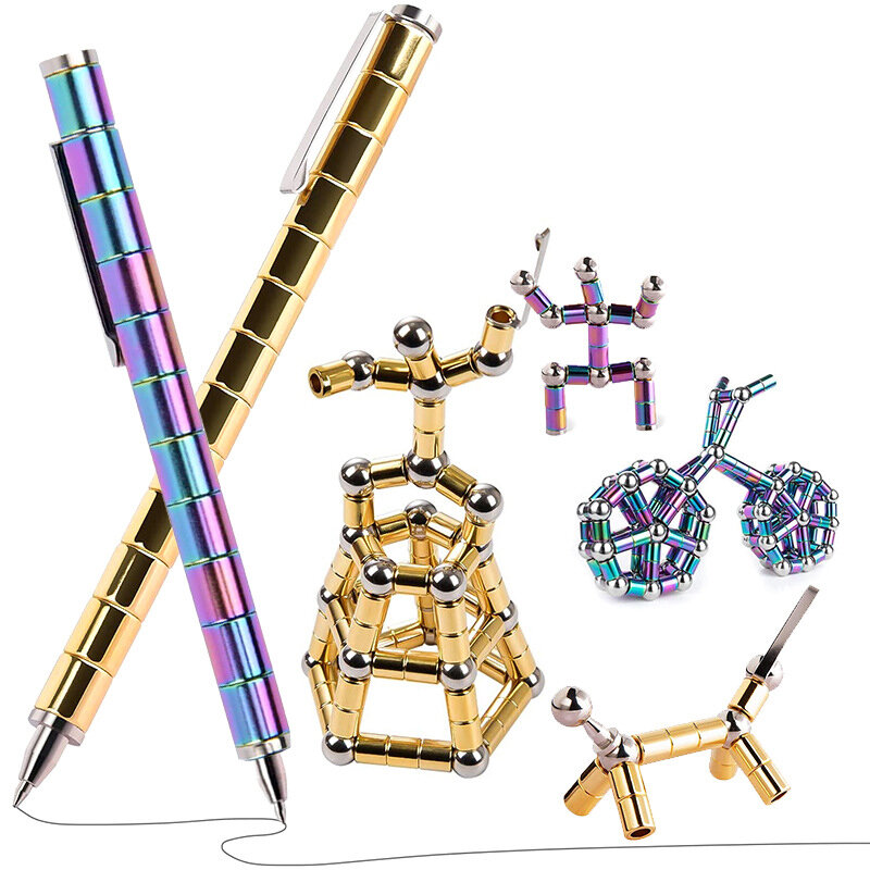 2022 قلم مغناطيسي القطبية القلم النحت بناء القلم تململ الأدوات تخفيف الإجهاد الملل مكتب الإبداعية متعة قلم مغناطيسي قلم هدية