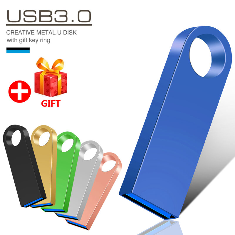 USB 3.0 فلاش حملة معدنية صغيرة بندريف 16GB 32GB 64GB 128GB USB عصا cle usb شخصية شعار القلم حملة حلقة رئيسية فلاشة مزودة بفتحة يو إس بي #1