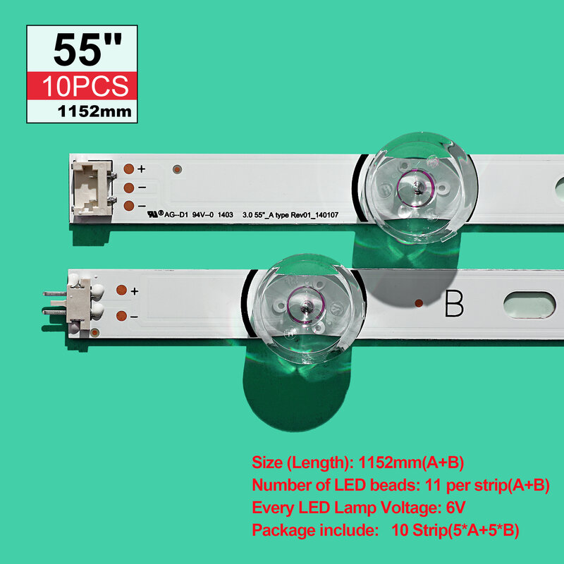جديد كامل الخلفية صفيف LED قطاع ل LIG 55LF652V 55LB630V 55LB650V LC550DUH FG 55LF5610 55lf580v 55LF5800 55LB630V 55LB6300