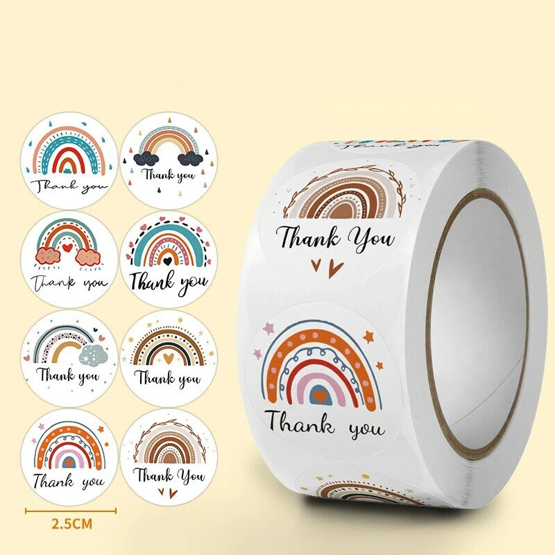 500 قطعة 1 بوصة لطيف الكرتون شكرا لك تسميات ملصقات ل هدية الزفاف الديكور حزمة صندوق التفاف الخبز الأعمال الصغيرة #1
