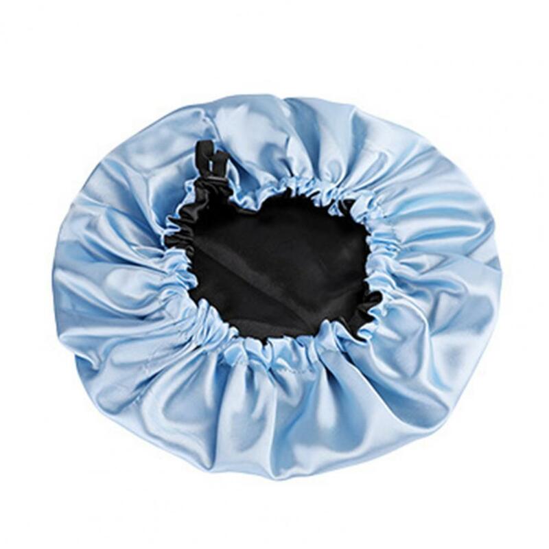 Salon Bonnet  Useful Durable Anti-slip Hair Hat Drawstring Shower Hat Double Sides   for Sleeping