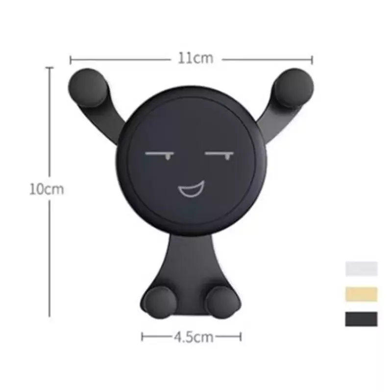 Gravity Car Phone Holder Air Vent Mount Cell Smartphone Holder For Phone In Car Smile Face Bear Mobile Phone Holder Stand GPS