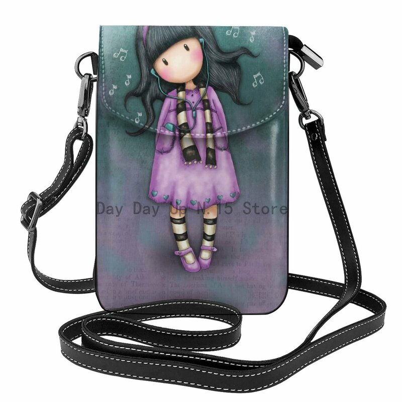 Santoro Gorjuss المرأة الهاتف الخليوي محفظة جلدية حقيبة كروسبودي حقيبة الكتف الصغيرة حامل بطاقة المحفظة