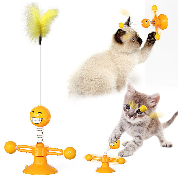 New Spring Man Turn Cat Educational Toy Turntable Teasing Cat Stick Windmill Toys InteractiveTree Pet Products Accessories Pet