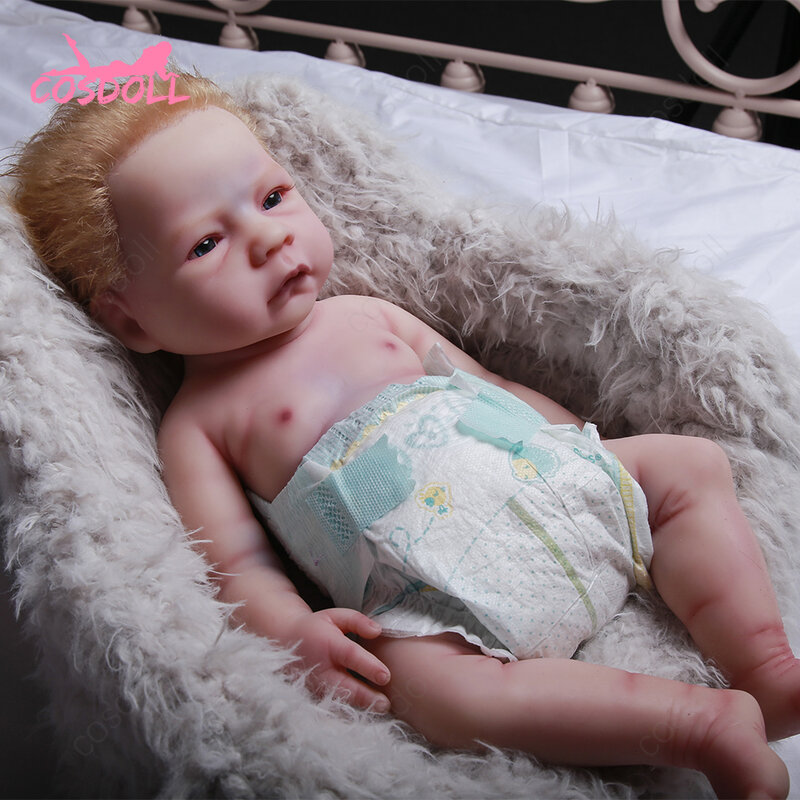 100% كامل الجسم سيليكون الطفل دمية لينة سيليكون بلاتيني الطفل الدمى اليدوية الوليد طفلة دمية 47 سنتيمتر