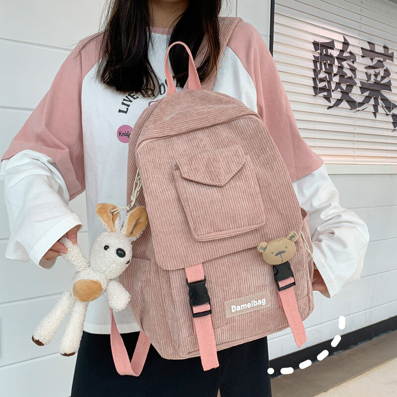 حقيبة ظهر نسائية من سروال قصير حقيبة مدرسية كاكي حقيبة مدرسية للمراهقات لطيفة Harajuku حقيبة نسائية للطالبات حقيبة كتب نسائية موضة جديدة Mochila #3