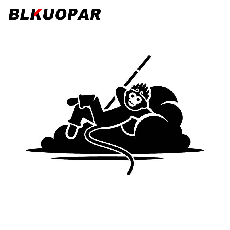 BLKUOPAR قرد الملك أو الشمس Wukong الأحرف سيارة ملصق شخصية مضحك خدش واقية مائي مقاوم للماء ويندوز سيارة التسمية