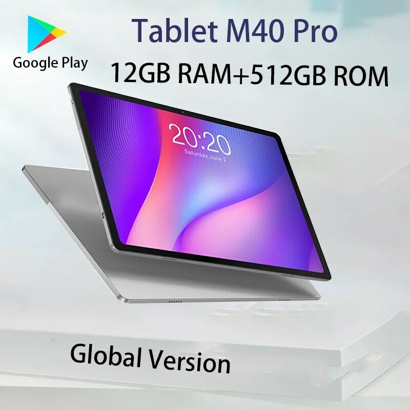 تابلت M40 Pro 12GB RAM 512GB ROM 10.1 تابلت 1920x1200 10 Core النسخة العالمية تابلت أندرويد 5G شبكة واي فاي تابلت