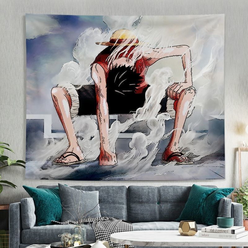 One Piece Naruto Cartoon Anime Luffy Hanging Cloth Background Fabric Ins Bedroom Dormitory Wall