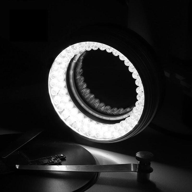 مجهر 72 LED مصباح مصمم على شكل حلقة إضاءة مصباح قابل للتعديل باهتة مصدر إضاءة للمجهر أحادي العينين ستيريو ثلاثي العينيات