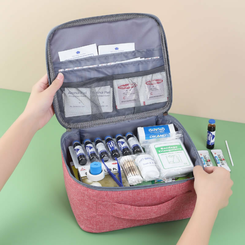 صغيرة المحمولة الطب حقيبة التخزين السفر الإسعافات الأولية الطب أكياس المنظم التخييم في الهواء الطلق الطوارئ بقاء حقيبة حبة