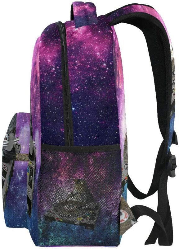 Wamika Fun Cat Girl Boy Galaxy Nebula Waterproof Student Laptop Backpack Casual Durable Convenient Sports Bag College Handbag #4