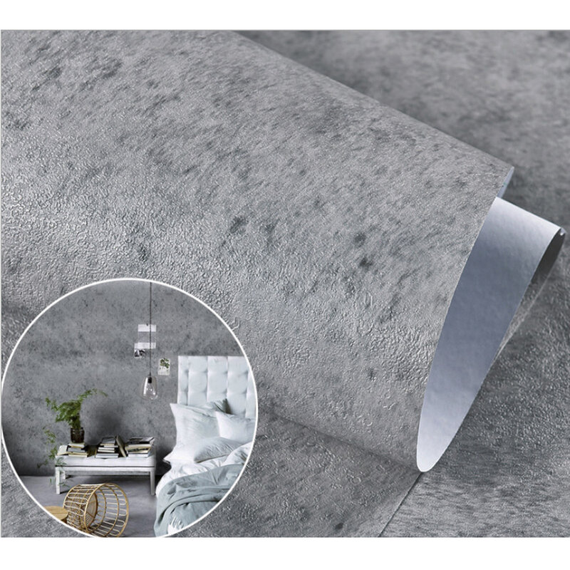 gray Nordic industrial wind Cement self-adhesive wallpaper bedroom decoration clothing store  wall stickers room decoration