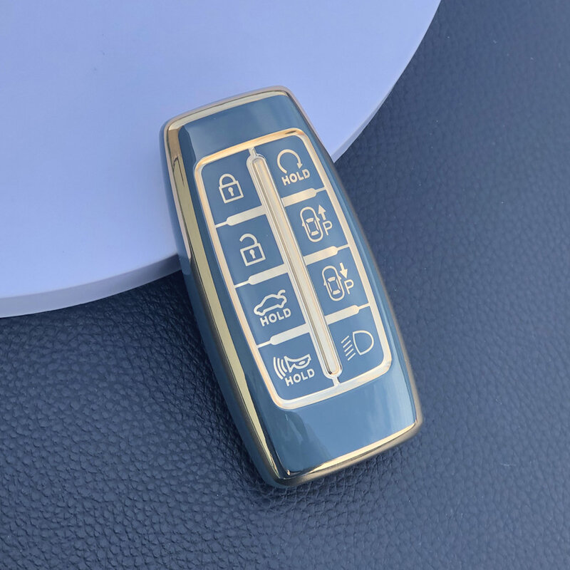 سيارة حافظة مفاتيح من البولي يوريثان غطاء حامل لهيونداي Genesis GV70 GV80 GV90 2020 2021 2022 حلقة مفاتيح واقية إكسسوارات واقية