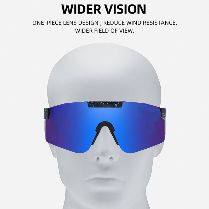 2023New حفرة الرياضة النظارات الشمسية UV380 الدراجات نظارات الصيد النظارات الشمسية تسلق مرآة بدون صندوق