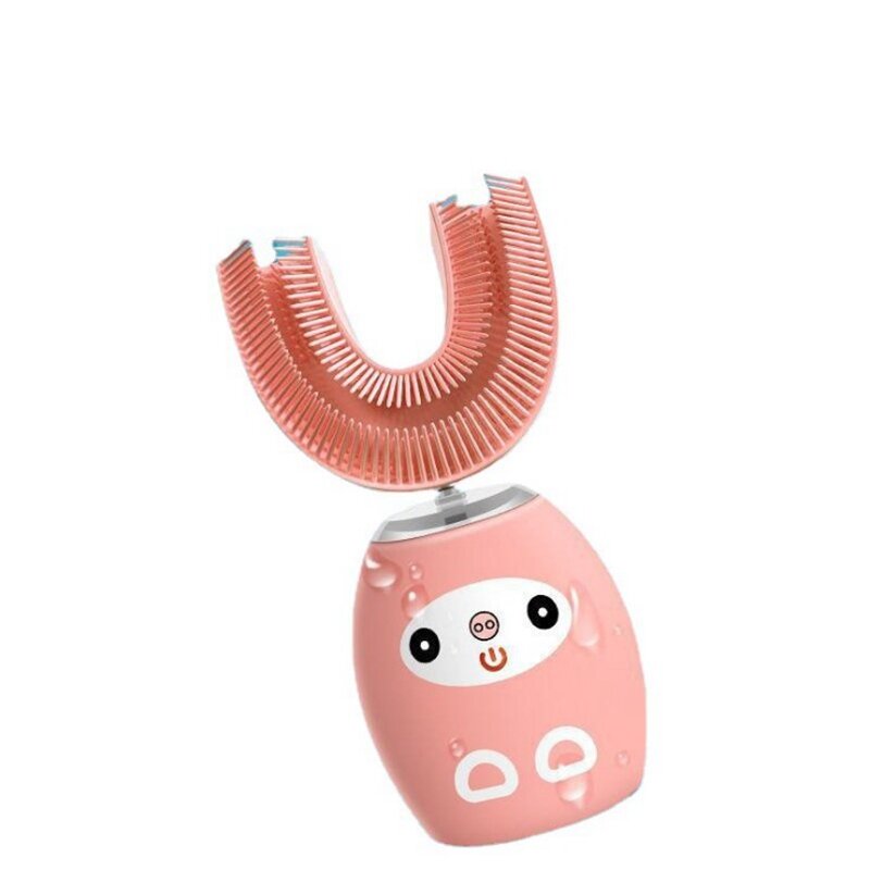 الأطفال U-شكل فرشاة الأسنان الكهربائية الفم الواردة سيليكون الأقواس USB شحن بالموجات فوق الصوتية فرشاة الأسنان الموسيقى النسخة الإنجليزية