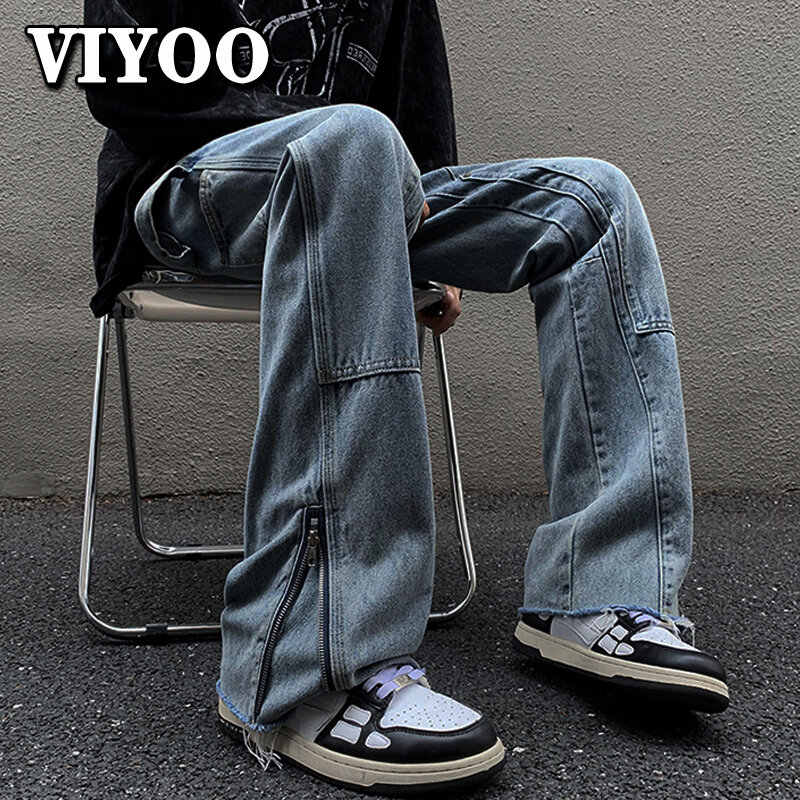 Women's Men's Y2K Clothes Jeans Clothing Cargo Pant Wide Leg Flared Denim Pants Streetwear Baggy Jeans Straight Trousers For Men #1
