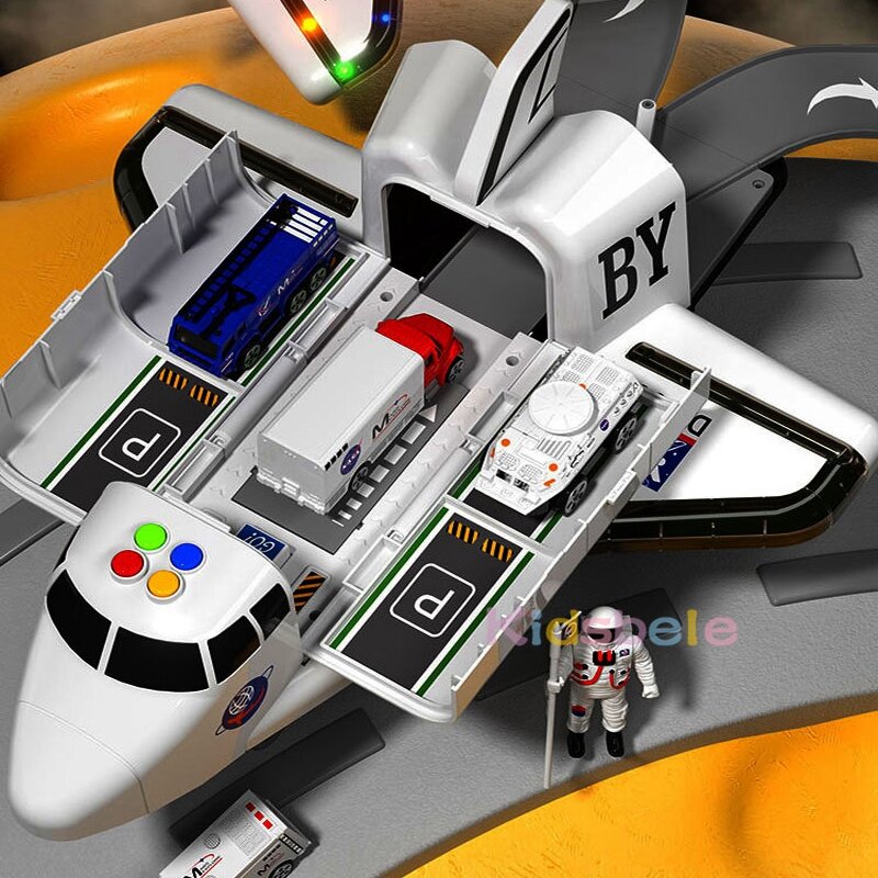 مكوك الفضاء نموذج محاكاة الجمود سيارة لعبة الطائرات الموسيقى مع لعبة خفيفة Diecasts الاطفال لعبة تعليمية هدية للبنين #3
