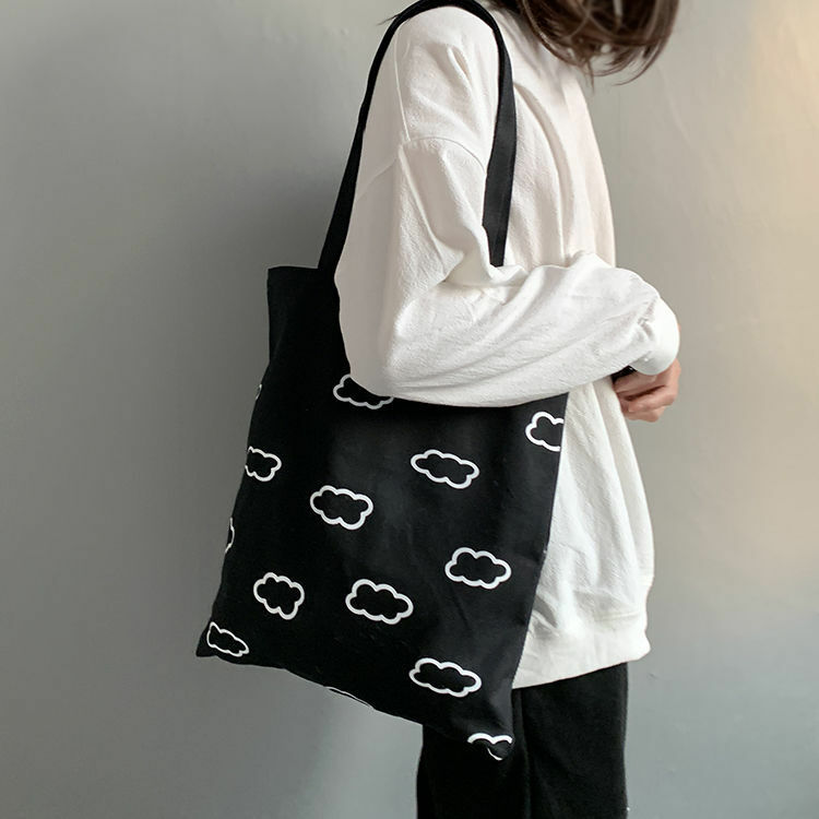 2022 New Casual Large-capacity One-shoulder Canvas Bag Simple Student Bag Cotton Linen Bag All-match Storage Handbag