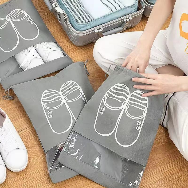 5 قطعة حقيبة التخزين الأحذية غير ملابس منسوجة حقيبة للحمل حقيبة السفر المحمولة غطاء الحذاء المضاد للماء جيب الرباط