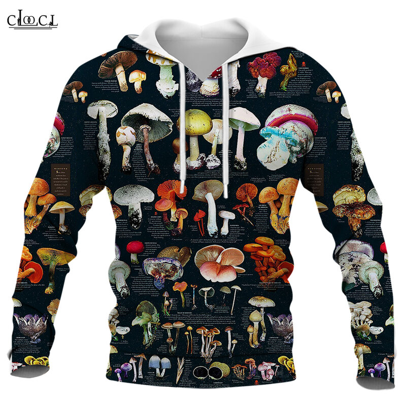 CLOOCL Men Hoodie Fashion Colorful Mushrooms 3D Graphics Male Hoodie Unisex Hooded Sweatshirt Streetwear Jacket Tracksuits