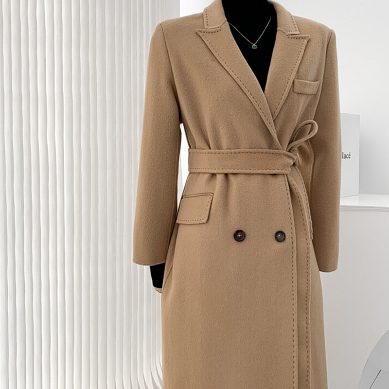 Casacos De Inverno Feminino 2022 Coat Women Wool Winter Coat Women Elegant  Adjustable Waist  Abrigos Mujer Invierno