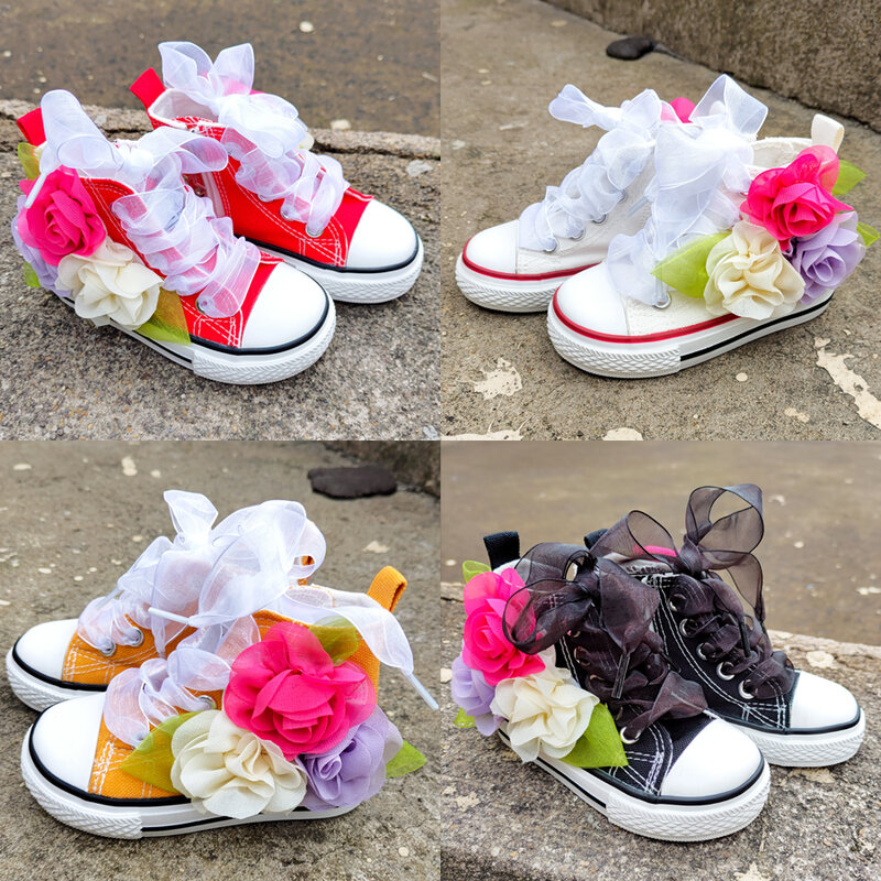 6-12 متر طفل الفتيات لطيف ثلاثية الأبعاد الزهور تنفس أحذية مفلكنة 2-6T الأطفال DIY بها بنفسك اليدوية مصمم الأزهار حذاء قماش